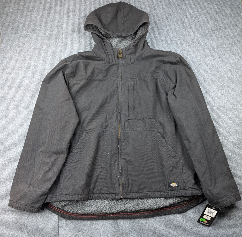 Dickies Duck Canvas Jacket Mens 2XL Fleece Lined Work Wear Hooded TJ360 Utility